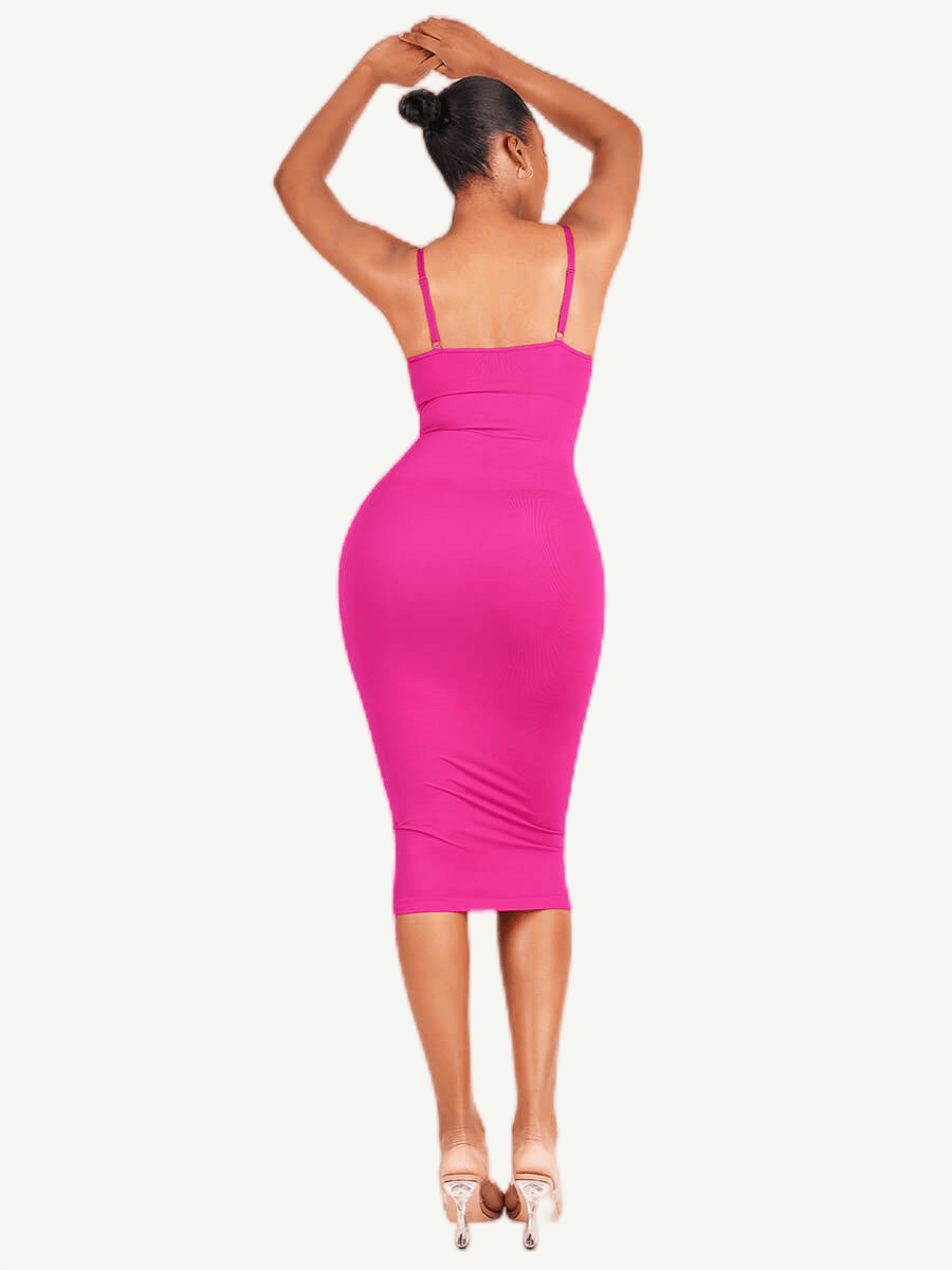 Wholesale 🌿Eco-friendly Spaghetti Strap V-neck Snatched Seamless Shaper Dress