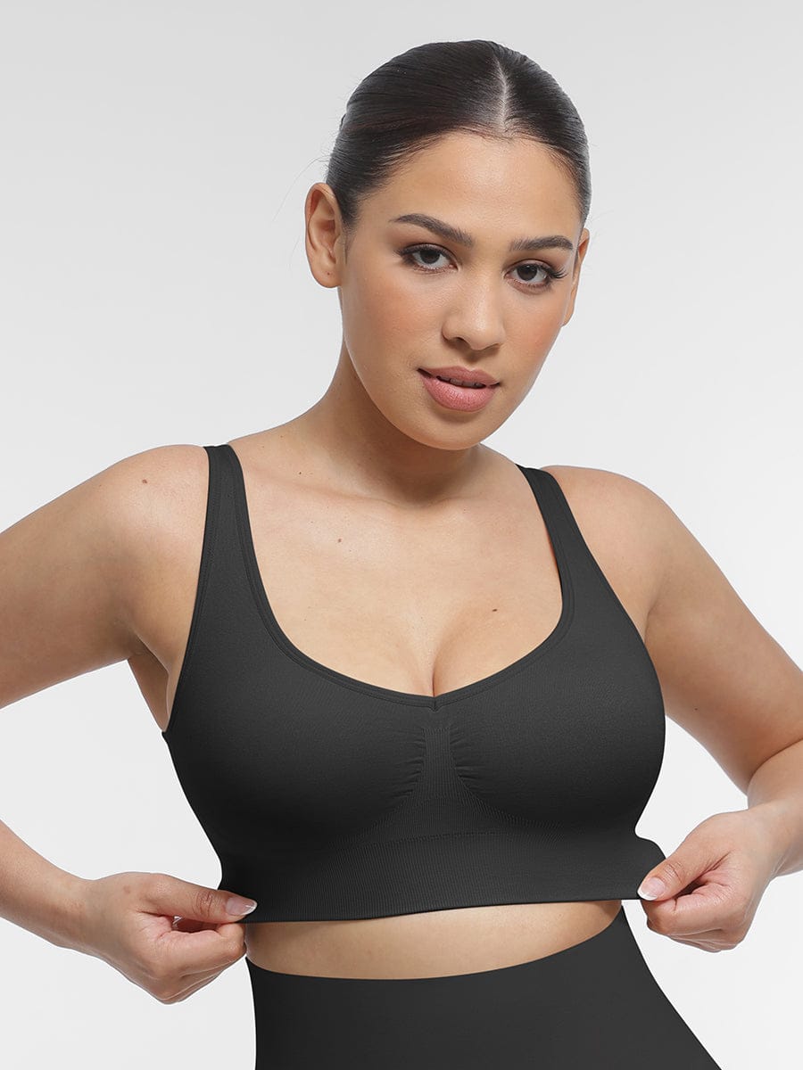 Wholesale Seamless Breast Support Back Fat Reduction Inner Bra With Removable cups