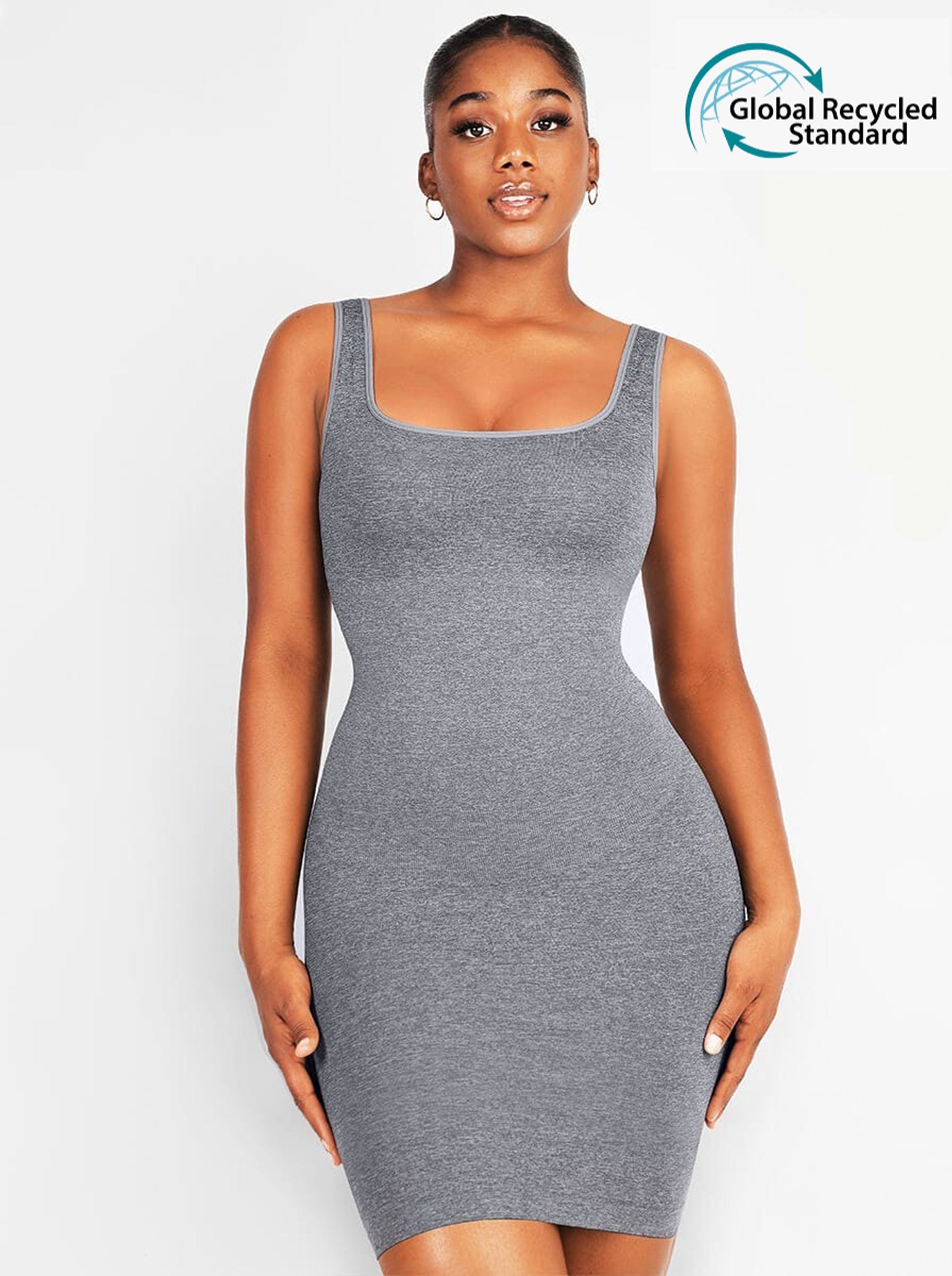 Wholesale 🌿Eco-friendly Square-neck Shaper Snatched Seamless Dress
