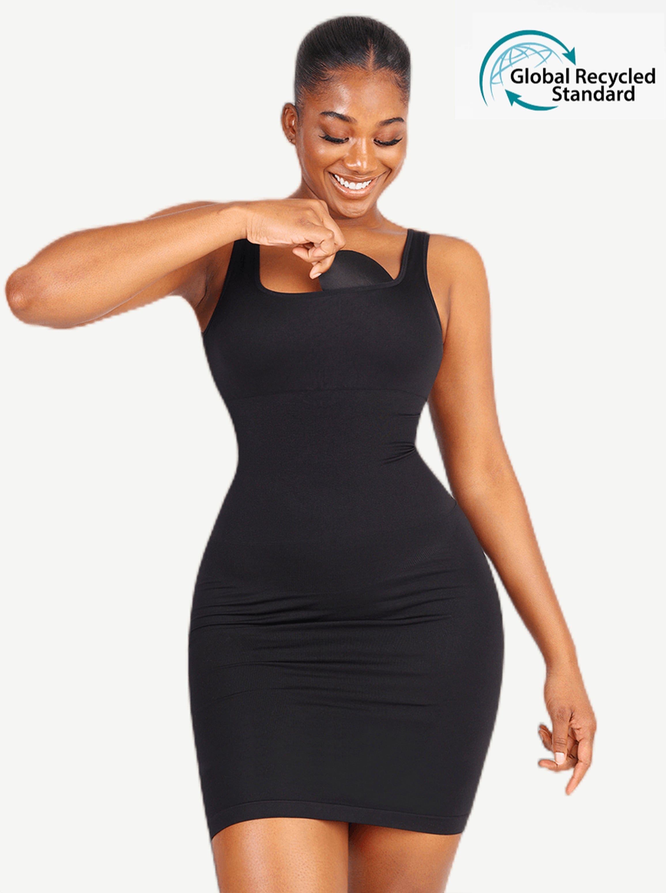 Wholesale 🌿Eco-friendly Square-neck Shaper Snatched Seamless Dress