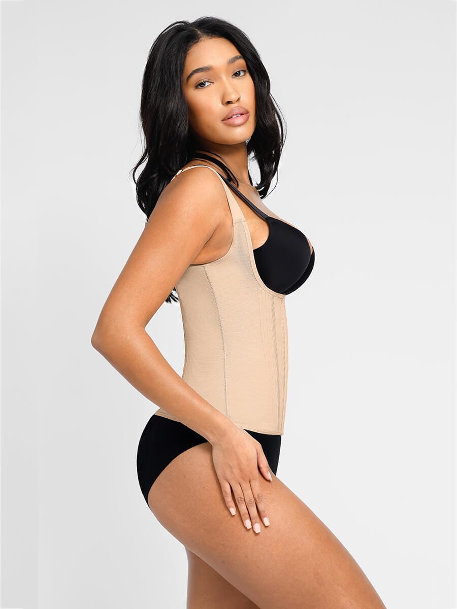 Wholesale 13 Built-in Steel Bone Girdle U-shaped Chest Support Waist Trainer Vest